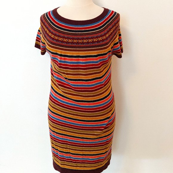 Fall! Short Sleeve Sweater Dress - Picture 1 of 7